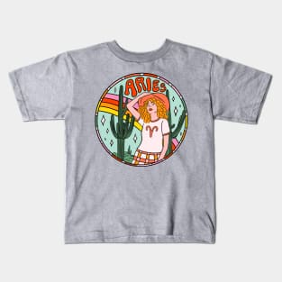 Aries Cowgirl Kids T-Shirt